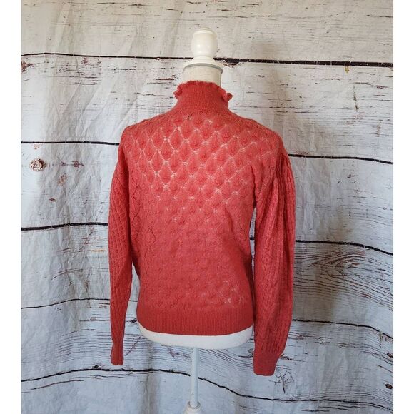 Anthropologie Knitted & Knotted Wool Blend Puffed Turtleneck Sweater Size XS - Picture 4 of 8
